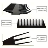 Peigne à cheveux 3 voies Akyol® | coiffures | Peigne | Pour tous les cheveux | Peigne 3 en 1 | Noir