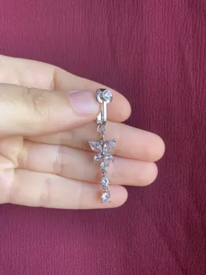 1 Butterfly Fake belly piercing