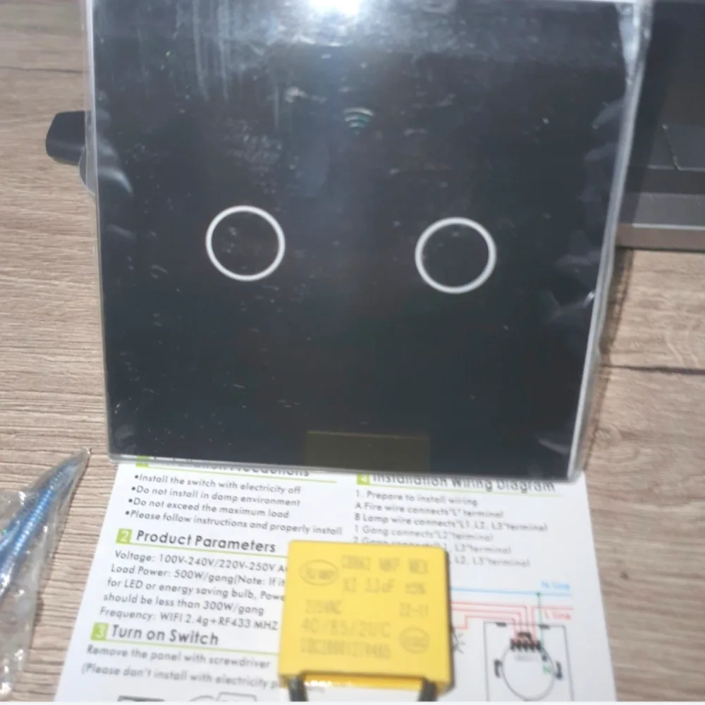 Interrupteur Tactile intelligent Wifi Tuya Smart, sans ou avec Neutre