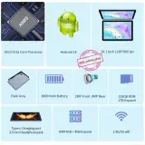 Tablette PRITOM TAB 11, 10.1 pouces, Android 14, 08 Go/128 Go, 8000 mAh, Wifi