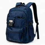 Sac à Dos Multi-Poches et Grand Volume Tissu Résistant Imperméable Style Trendy Bleu SACHM05BL - حقيبة ظهر عصرية متعددة الجيوب