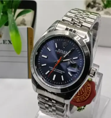 Rolex Datejust ساعة يد فضية بالأزرق