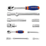 Caisse à Outils 43 Pièces à Cliquet 1/2" 1/4" WADFOW WST3D43