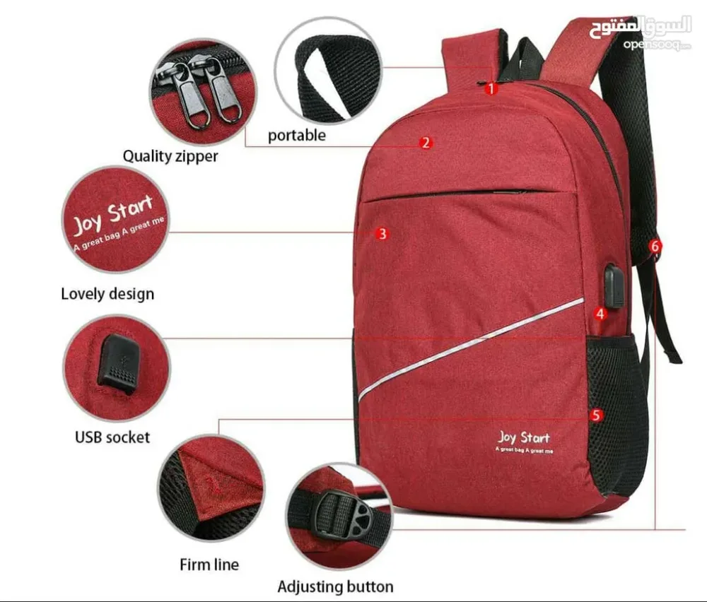 3 PCS Sac à dos multifonctionnel Avec Sortie USB ET Sortie kit-man - Noir