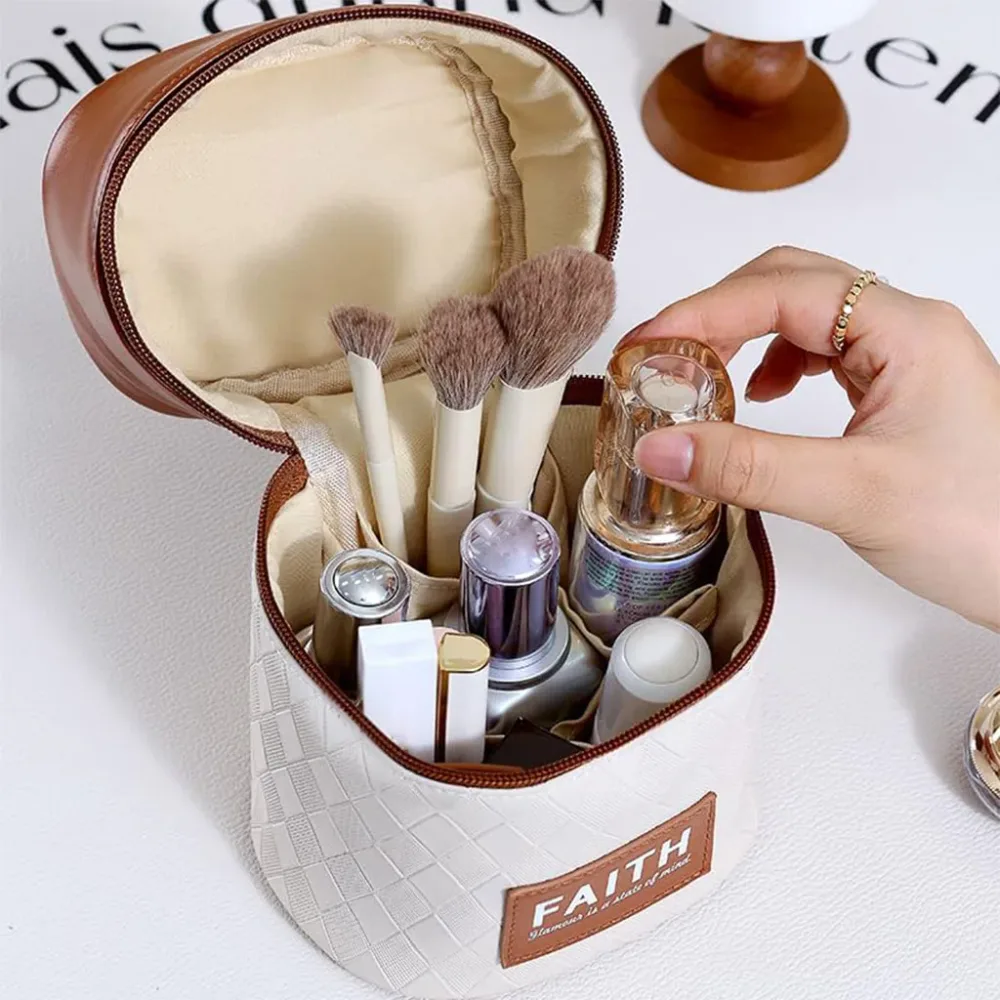 Trousse de maquillage 2en1 compacte avec plusieurs compartiments