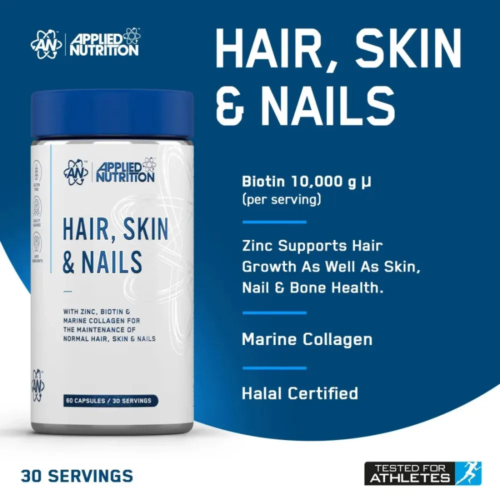 APPLIED NUTRITION HAIR SKIN & NAILS 60CAPS