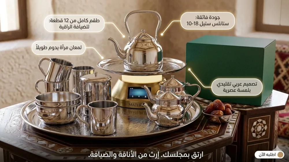 طقم الضيافة العربي Arabian  المكون من 12 قطعة