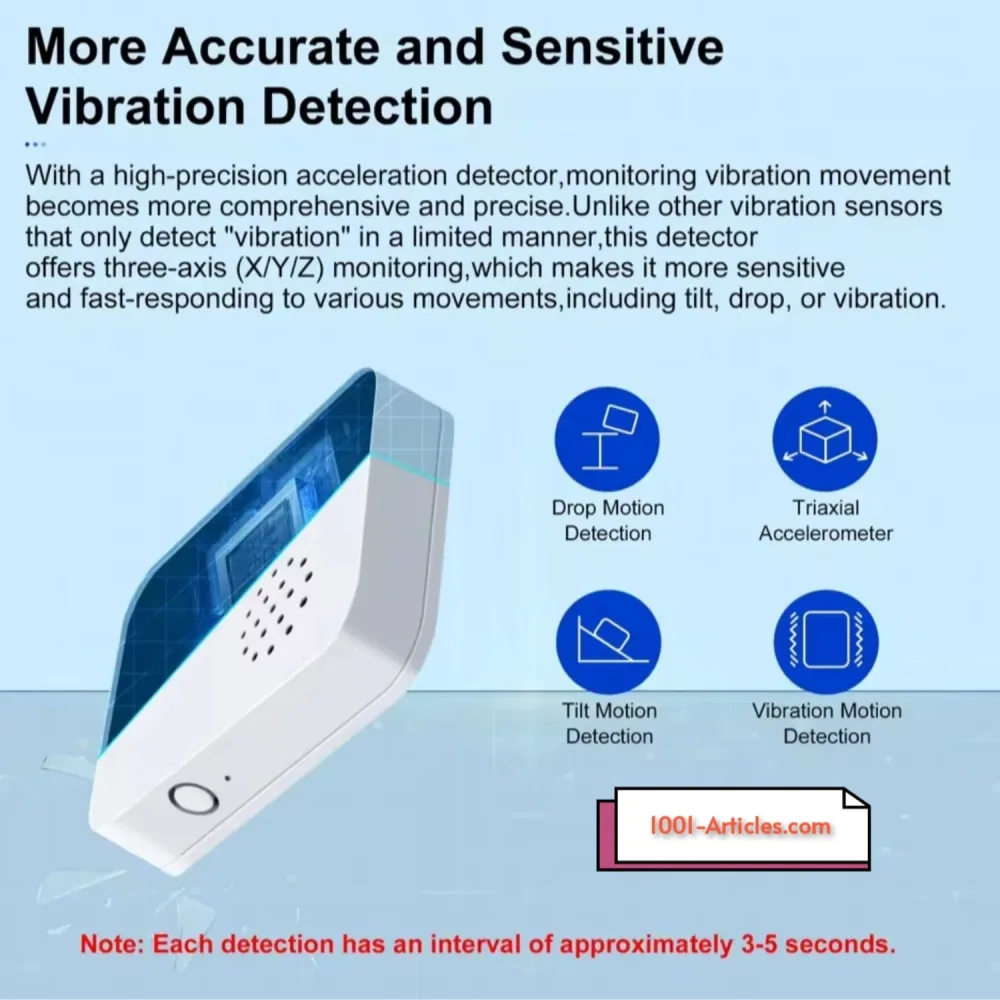 Capteur Smart Connecté de Vibrations - sans fil - Alarme Sonore - Tuya Smart Wifi.
