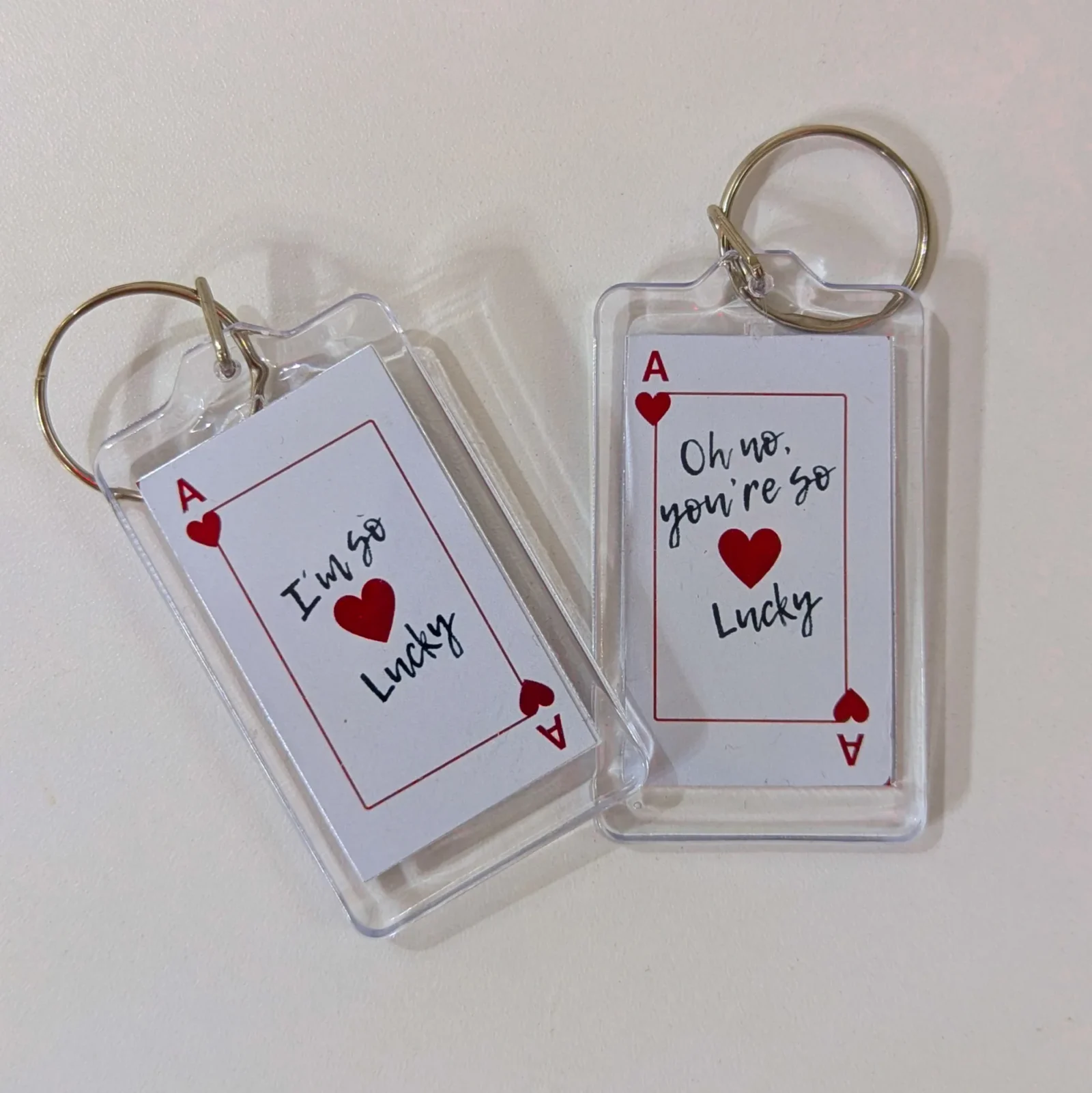 2 Porte clés matching poker lucky