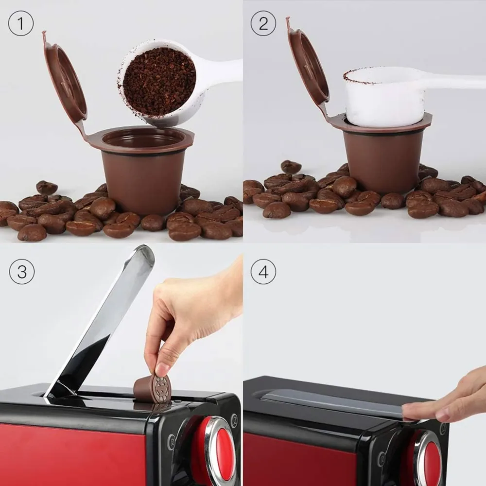 Pack 3Pcs Capsules Réutilisables Pour Machine À Café Nespresso – كبسولات قهوة قابلة لإعادة الملء
