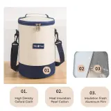 Sac à Lunch cylindrique Thermiques fourre-tout rond en aluminium