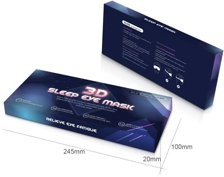 Masque de sommeil 3D ergonomique et profond amélioré avec sangle ajustable - قناع نوم مريح