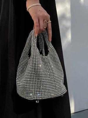 Crystal Luxury Bag – Silver & Midnight Blue Edition