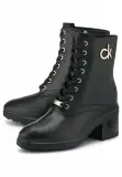 Bottines Femme Calvin Klein à Lacets en Noir – Talon Bloc