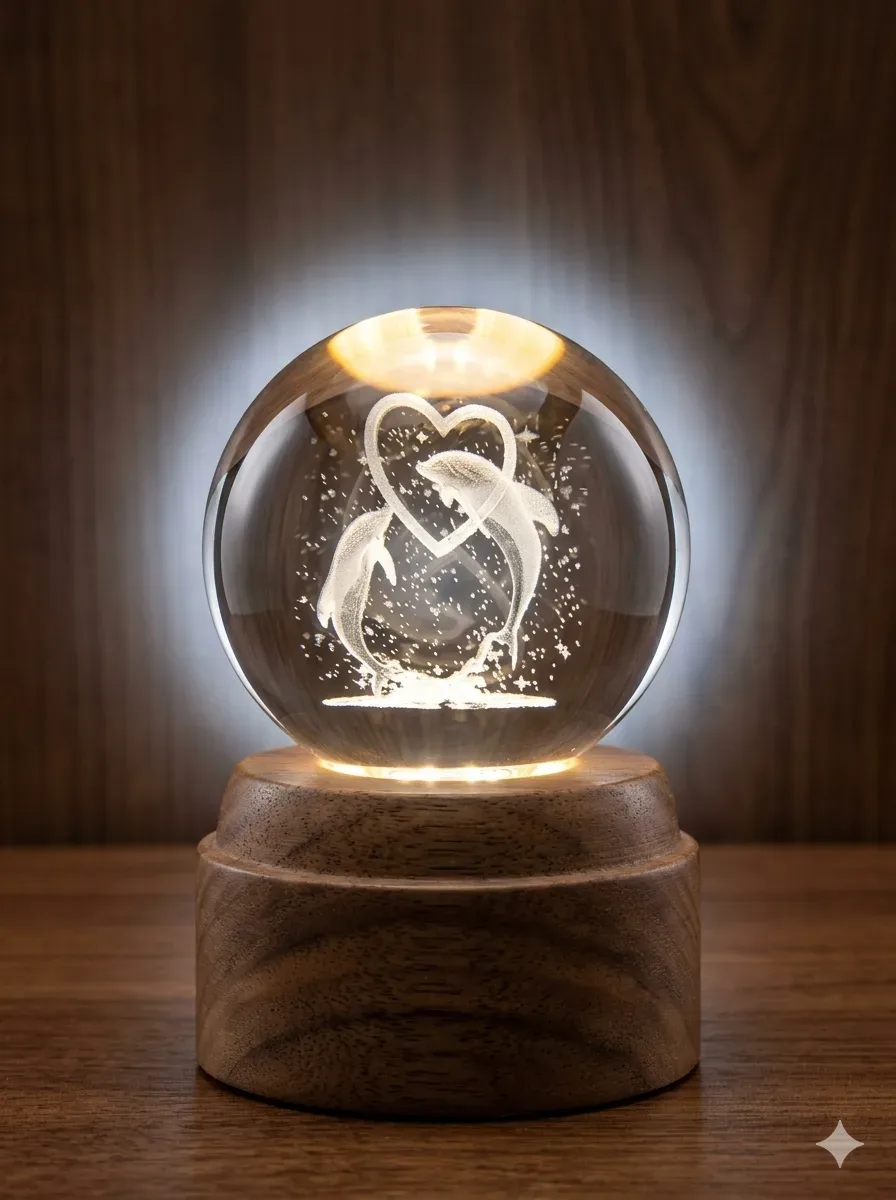 Veilleuse boule de cristal 🔮 3D " 9cm "