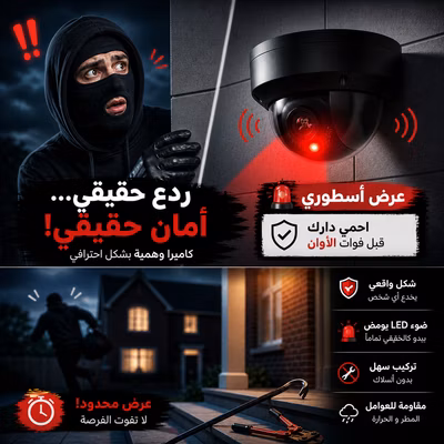 كاميرا الأمان الوهمية ضد السرقة و ردع التهديدات المحتملة بسهولة (شكل حقيقي 100%)