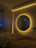 👆 مرآة LED مضيئة ✨️| أناقة وإضاءة عصرية لدارك 🪞💡قياس( 65×65 cm ) بسعر 350 الف .