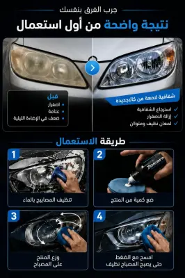 amir clean-أمير كلين لتنضيف أضواء السيارات