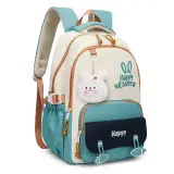Sac à Dos Scolaire Motif Lapin Happy Easter Ergonomique Tissu Imperméable Orange SACKDS31ORG - حقيبة ظهر مدرسية وعصرية بتصميم الأرنب اللطيف