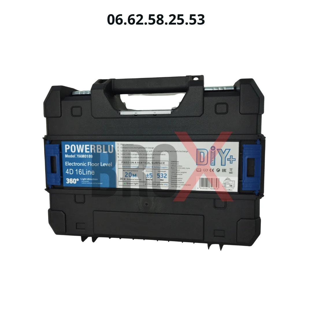 Niveau Laser 16 lignes 4D avec trépied POWERBLU YAM0189