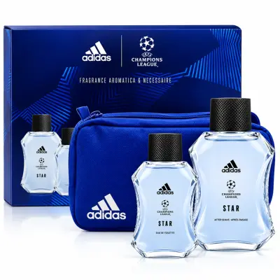 Coffret ADIDAS Star UEFA Champions League 3PCS – Eau de Toilette & Après-Rasage & Pochette