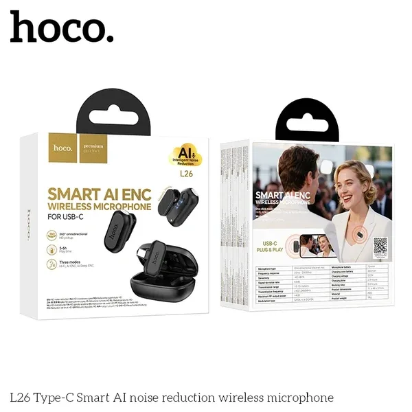 HOCO L26 Wireless Lavalier Microphone for USB-C