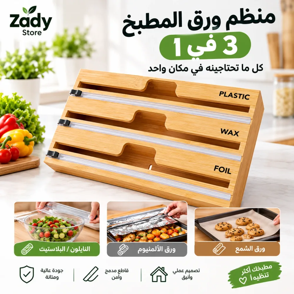 منظم ورق المطبخ 3 في 1