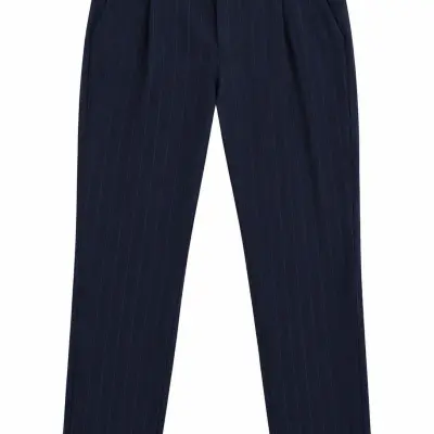 Pantalon à fines rayures bleu marine Elora – Taille 32
