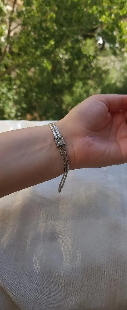 Bracelet argenté triple chaîne