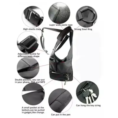 Sacoche sous-bras Anti-vol Multi-Poche Design Élégant Pour Voyage Quotidien