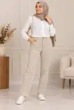 Pantalon droit beige clair Diane Laury – Taille 42