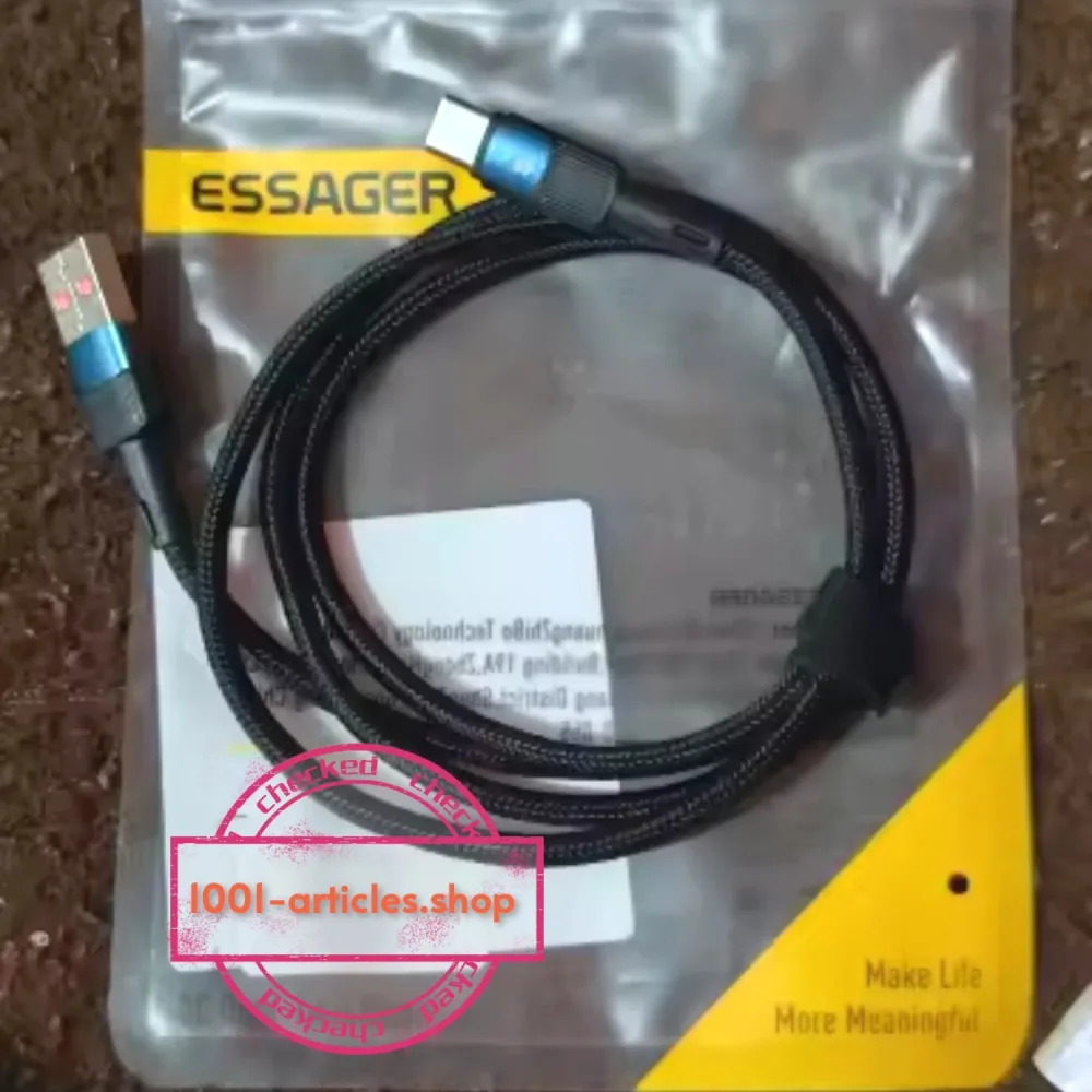 Cable Original ESSAGER 66W 6A USB-Type C - QC 3.0