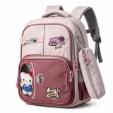 Sac à Dos Scolaire Delta Design Ergonomique avec Trousse et Pendentif Ours Inclus Gris SACKDS35GR - حقيبة ظهر مدرسية عصرية مع مقلمة مدمجة