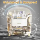 Boîte d'Organisation et Rangement de Maquillage Grande Capacité - منظم وصندوق أدراج للمكياج والمستحضرات بتصميم شفاف وعصري