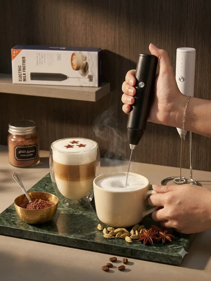 صانع رغوة الحليب الكهربائي القابل للشحن