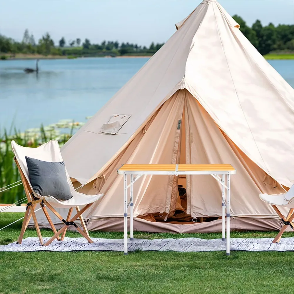 Table de Camping en Aluminium à Hauteur Réglable - طاولة تخييم ألمنيوم قابلة لتعديل الارتفاع