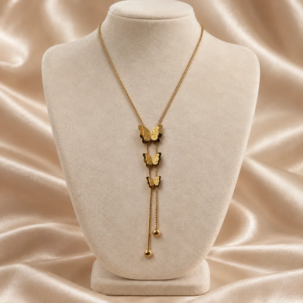 Collier papillons en cascade