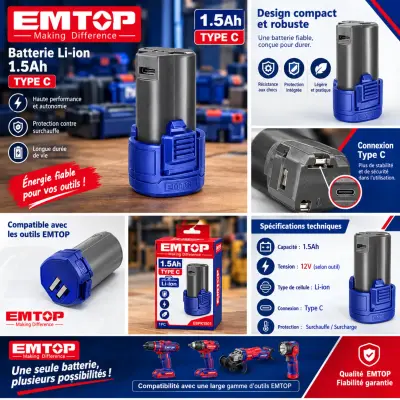 Batterie 12V EMTOP
