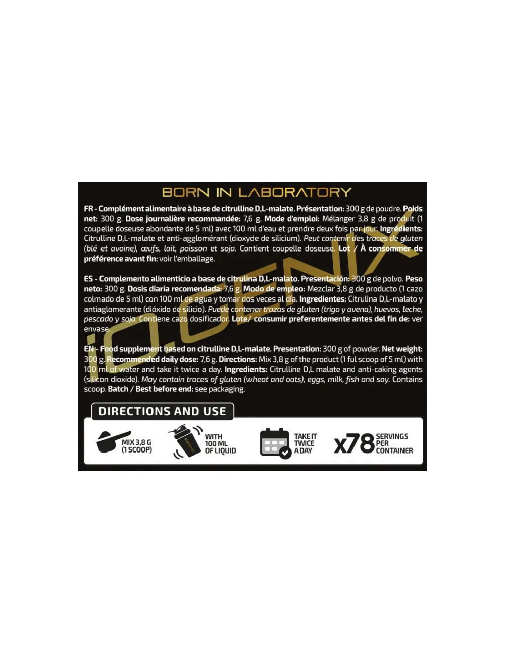 IO.GENIX CITRULLINE MALATE 300G