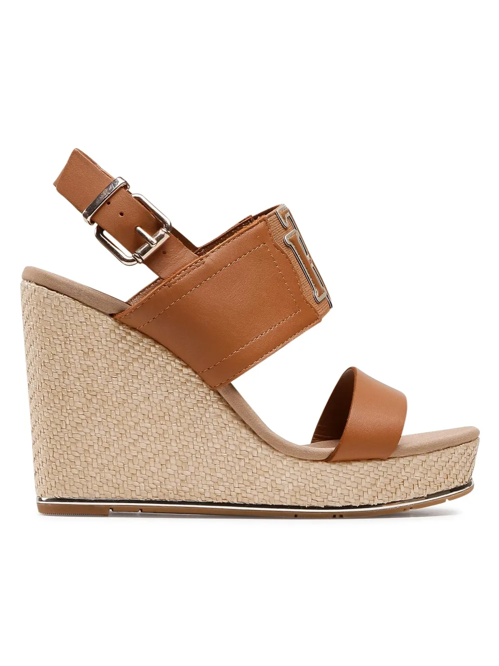 Sandales Femme Tommy Hilfiger en Cuir Marron Camel – Talon Compensé