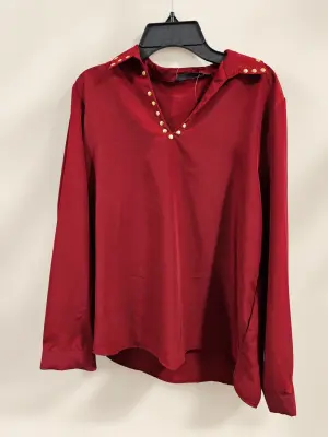 Chemisier femme DeFacto bordeaux avec détails dorés – Taille M