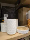 Set d'Accessoires de Salle de Bain "Alpha Décoration" – Finition Bambou