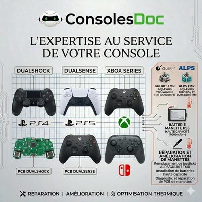 Réparation Manettes Dualsense / Dualshock 4 / Xbox Series