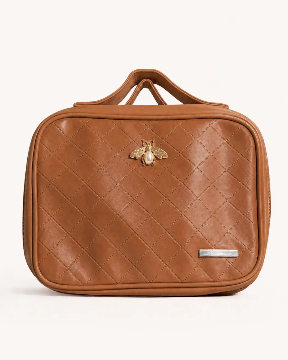 Trousse de toilette matelassée avec broche abeille