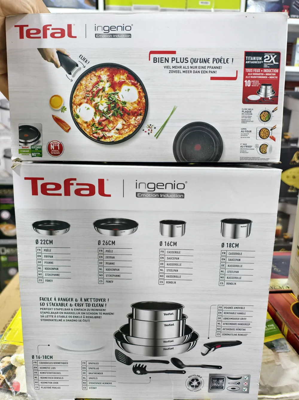 Serie Tefal 10 pièce Ingenio Emotion Induction  original  طقم أواني طهي تيفال  (10 قطع)