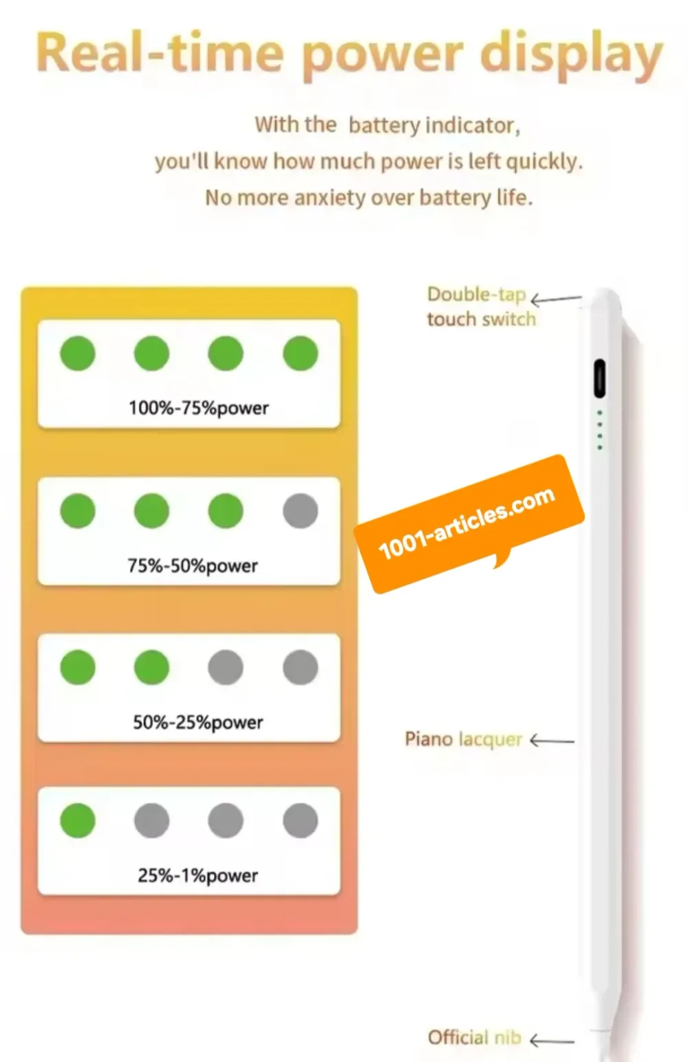 Stylus Tactile Rechargeable Universel Compatible Tab A Samsung.