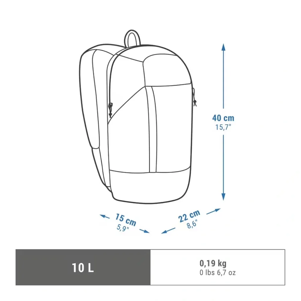 Sac à dos de randonnée 10L, NH100 Arpenaz noir