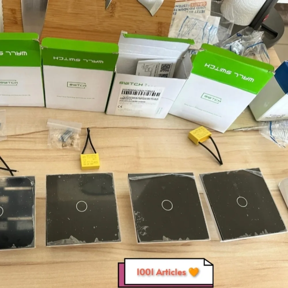 Interrupteur Tactile intelligent Wifi Tuya Smart, sans ou avec Neutre