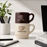 Mugs en Céramique Empilables – Collection "Coffee Talk" & "Coffee Tree"