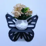 Étagère papillon + pot de fleur